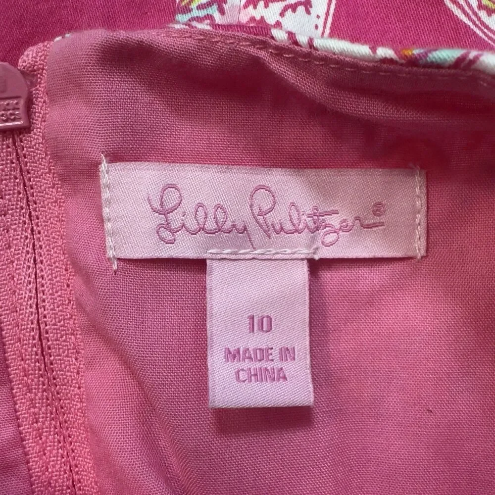 Lilly Pulitzer Girls Sugar Rushin Valentine's Heart Shift Dress Size 10 Lace - Picture 6 of 8